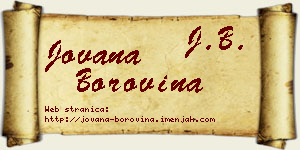Jovana Borovina vizit kartica